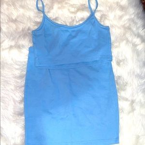 Baby blue pencil skirt set